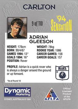 1994 AFL Sensation #9 Adrian Gleeson Back